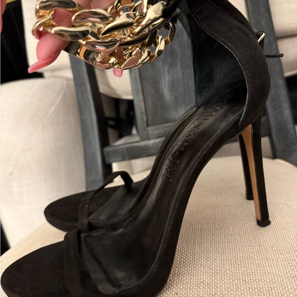 INC International Concepts Black Chain Strap Heels, exceptional beauty